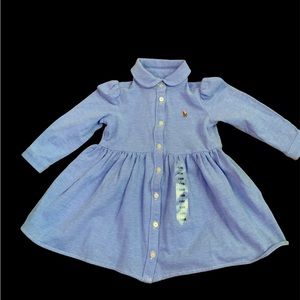 Denim Ralph Lauren Size 12m dress. Never worn .